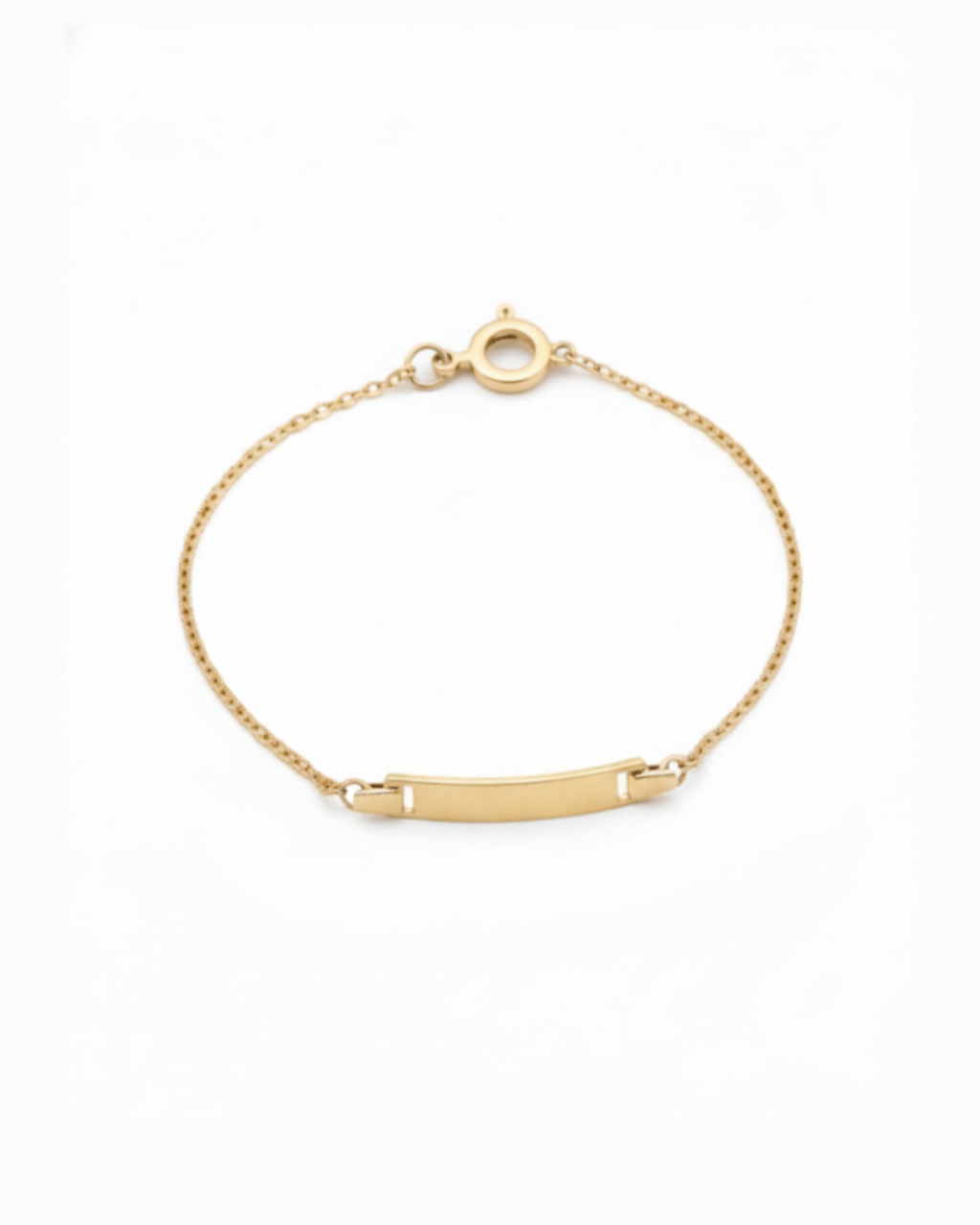 Pulseira Chapa Infantil em Ouro Amarelo 18K