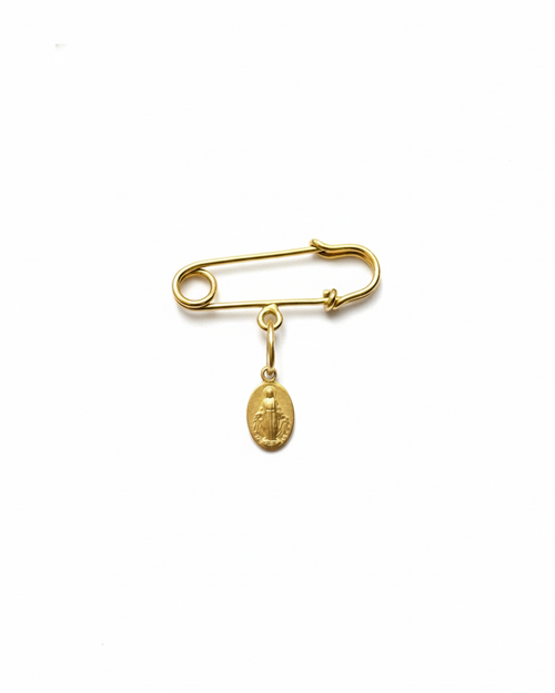 Alfinete Nossa Senhora Graças em Ouro Amarelo 18K