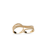 Anel WAVE Duplo Esferas em Ouro 18K