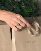 Anel WAVE Duplo Esferas em Ouro Amarelo 18K