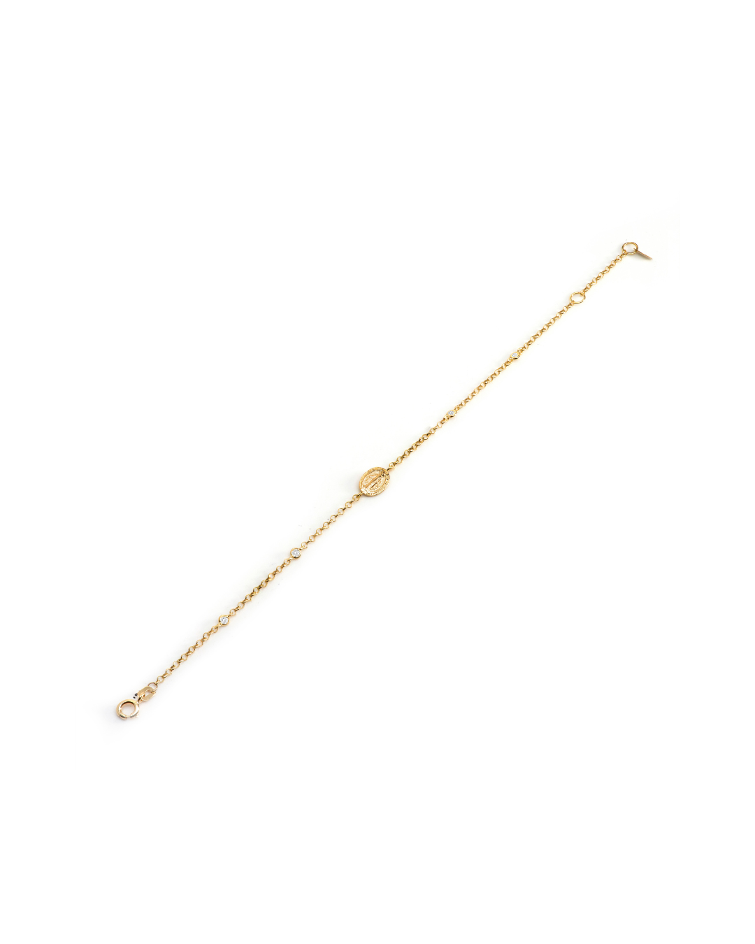 Pulseira Nossa Senhora Diamantes em Ouro Amarelo 18K