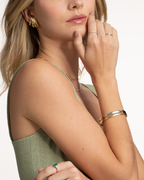 Bracelete Liso Fio Quadrado 4mm em Ouro Amarelo 18K