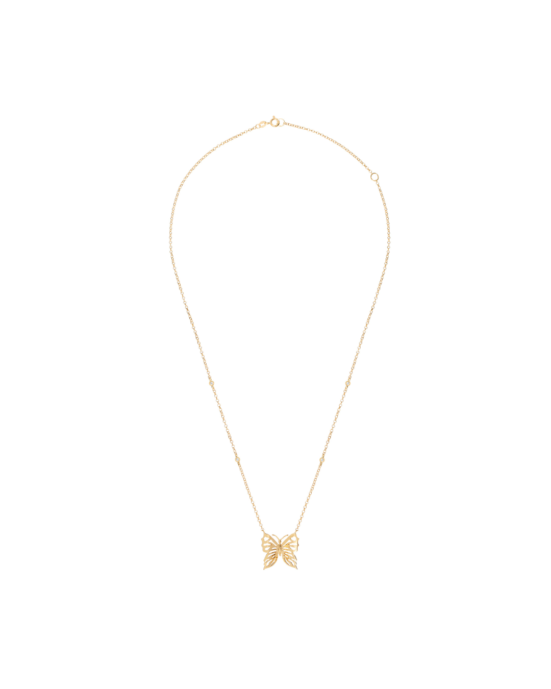 Colar Borboleta M em Ouro 18K e 4 Diamantes - Collab Duda