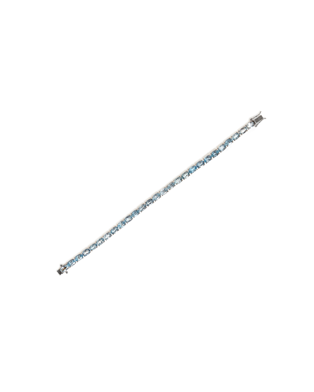 Pulseira Riviera Água Marinha 9,84ct total em Ouro Branco 18K