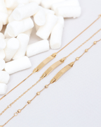 Pulseira Infantil Chapa em Ouro Amarelo 18K