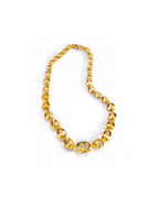 Colar GLAM Berilos Amarelos Ovais 33 pedras total 139,25ct em Ouro Branco 18K