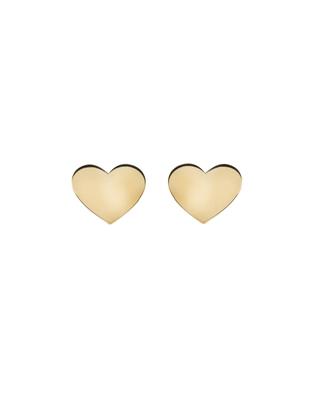 Heart Earring with Plain Plate G in 18k Yellow Gold