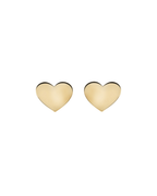 Heart Earring with Plain Plate G in 18k Yellow Gold