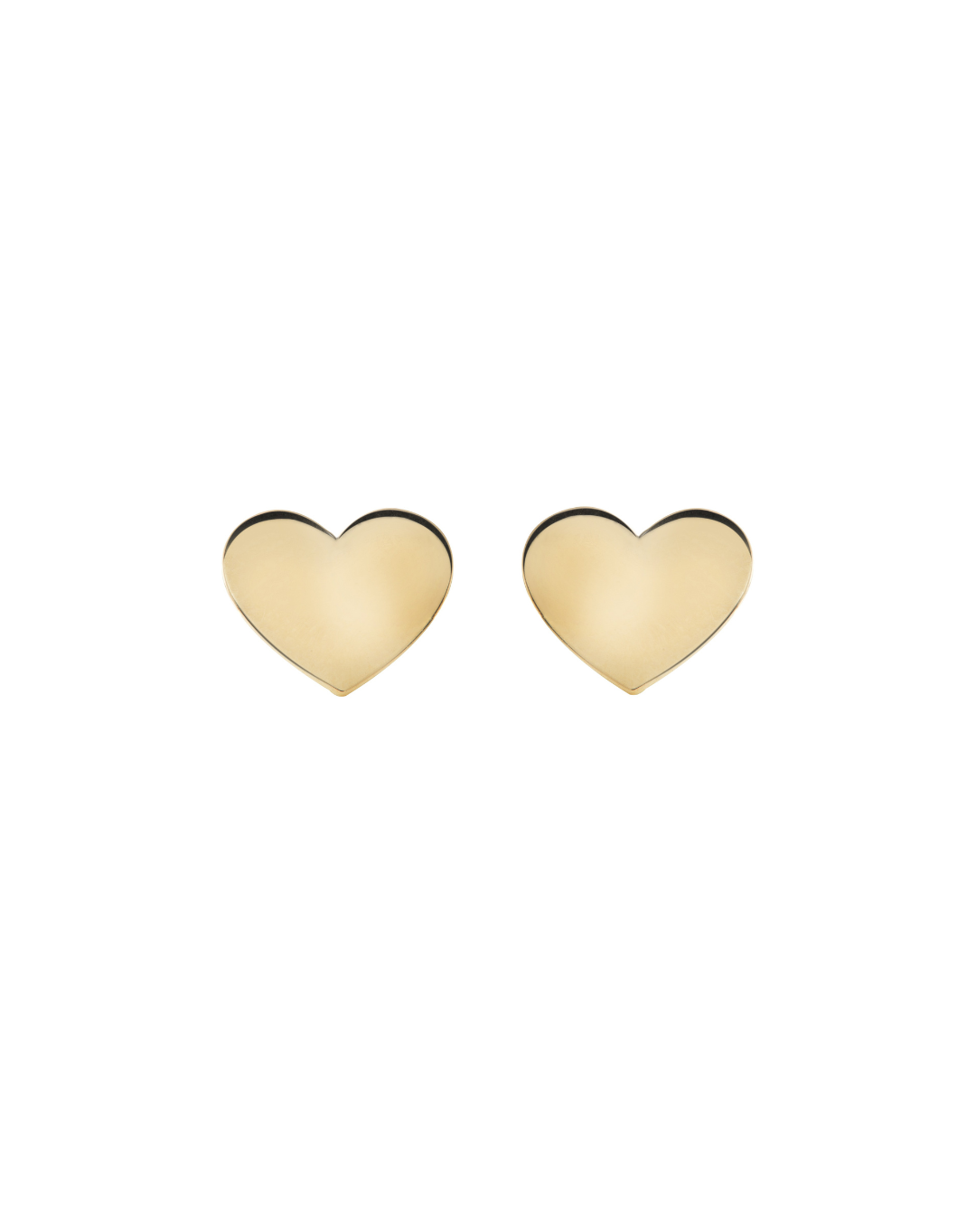 Heart Earring with Plain Plate G in 18k Yellow Gold