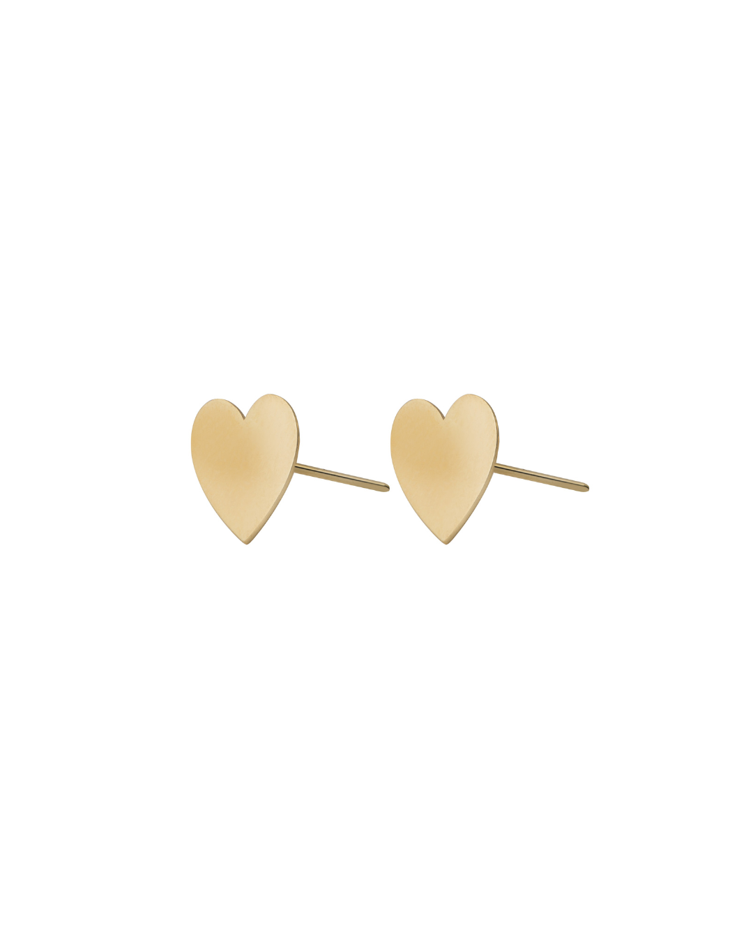 Heart Earring with Plain Plate G in 18k Yellow Gold