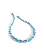 GLAM Sky Oval Topaz Necklace in 18k White Gold