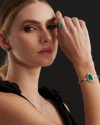 Pulseira Bracelete Esmeralda 6.92ct e Diamantes em Ouro Branco 18K