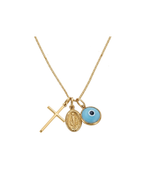 Corrente Trio de Pingentes em Ouro 18K