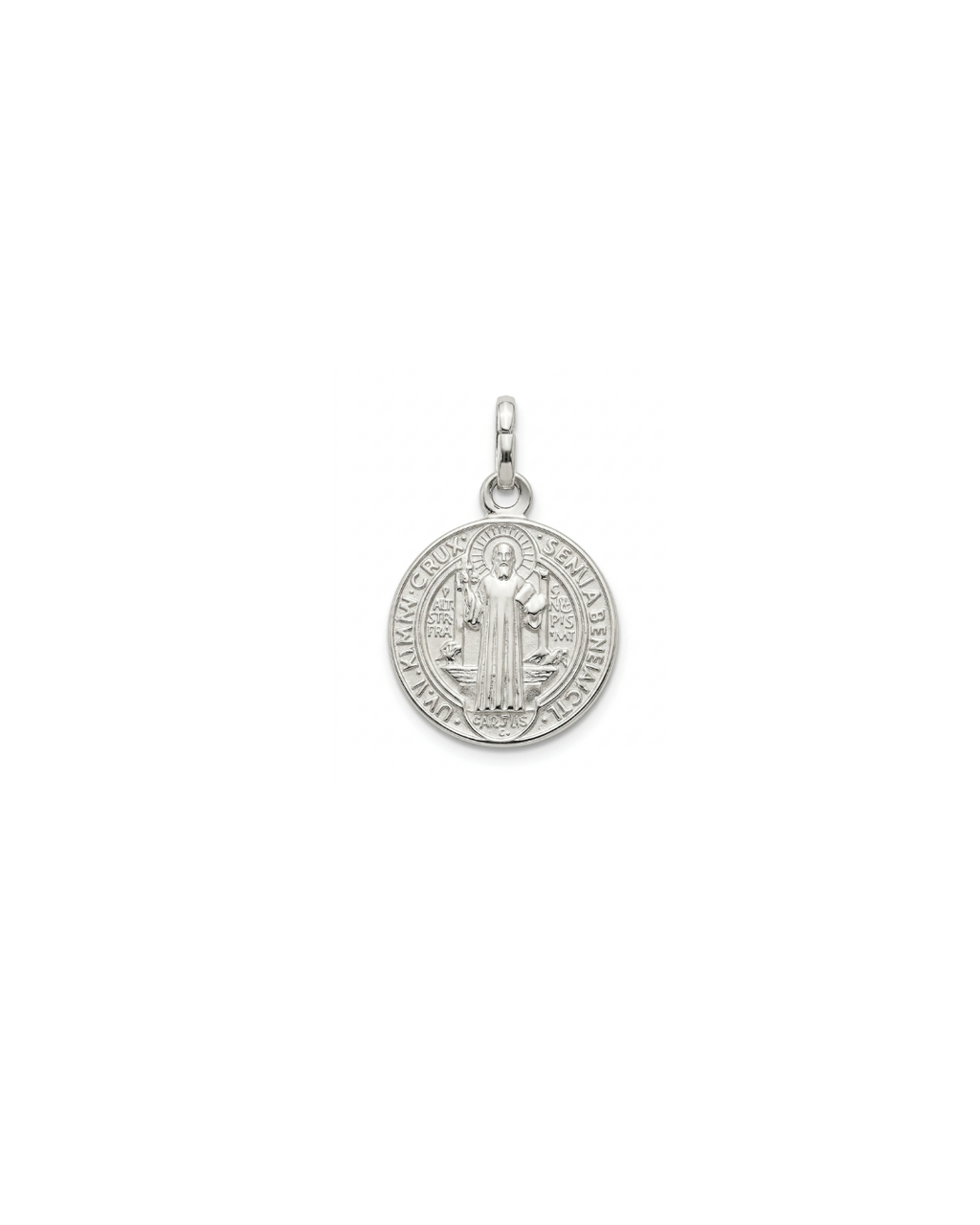 Pingente São Bento M em Ouro Branco 18K