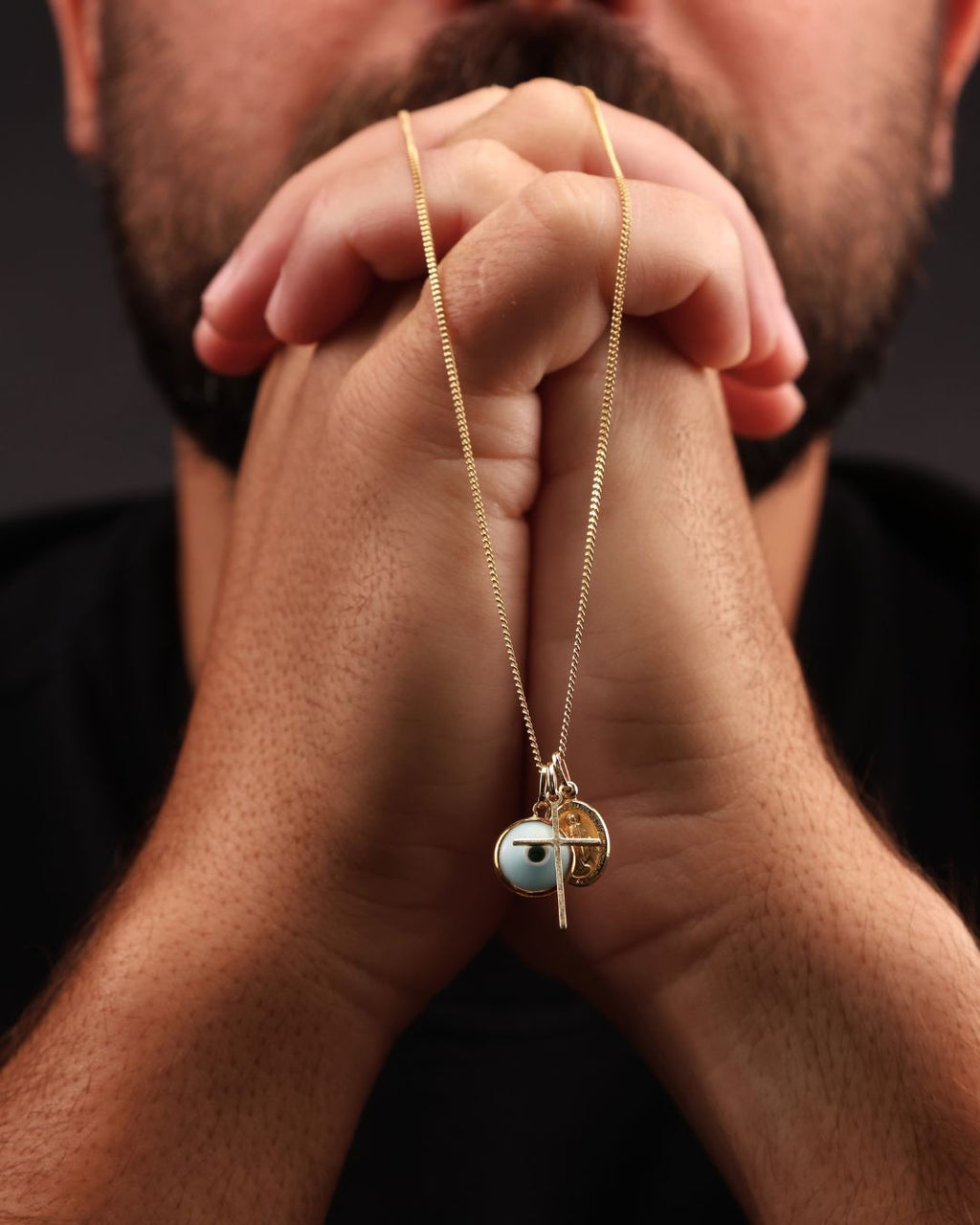 Corrente Trio de Pingentes em Ouro 18K