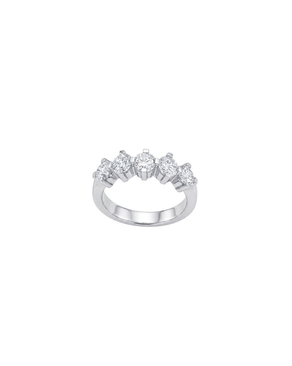 Meia Aliança Diamantes em Ouro Branco 18K