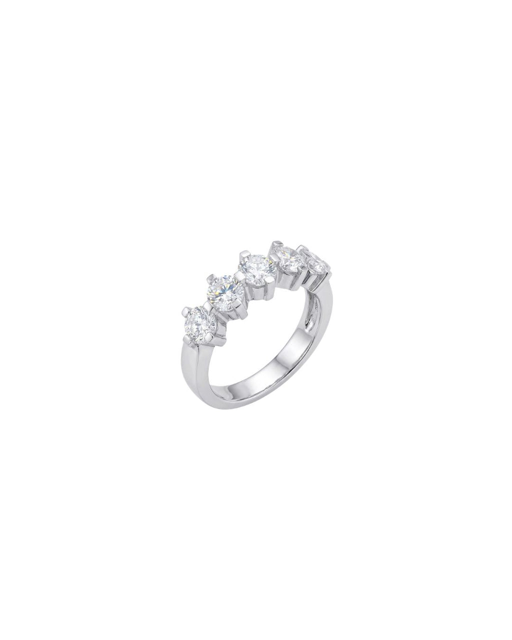 Meia Aliança Diamantes em Ouro Branco 18K