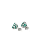 Brinco Esmeralda Trilhon em Ouro Branco 18K