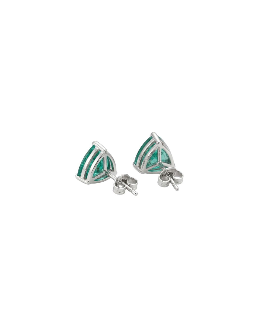 Brinco Esmeralda Trilhon em Ouro Branco 18K