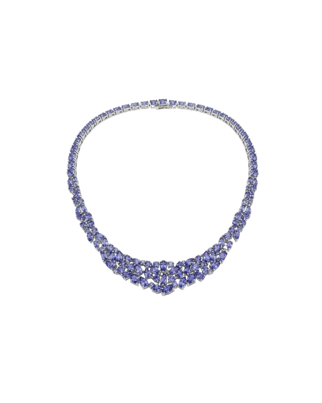 Colar Primavera Tanzanitas em Ouro Branco 18K