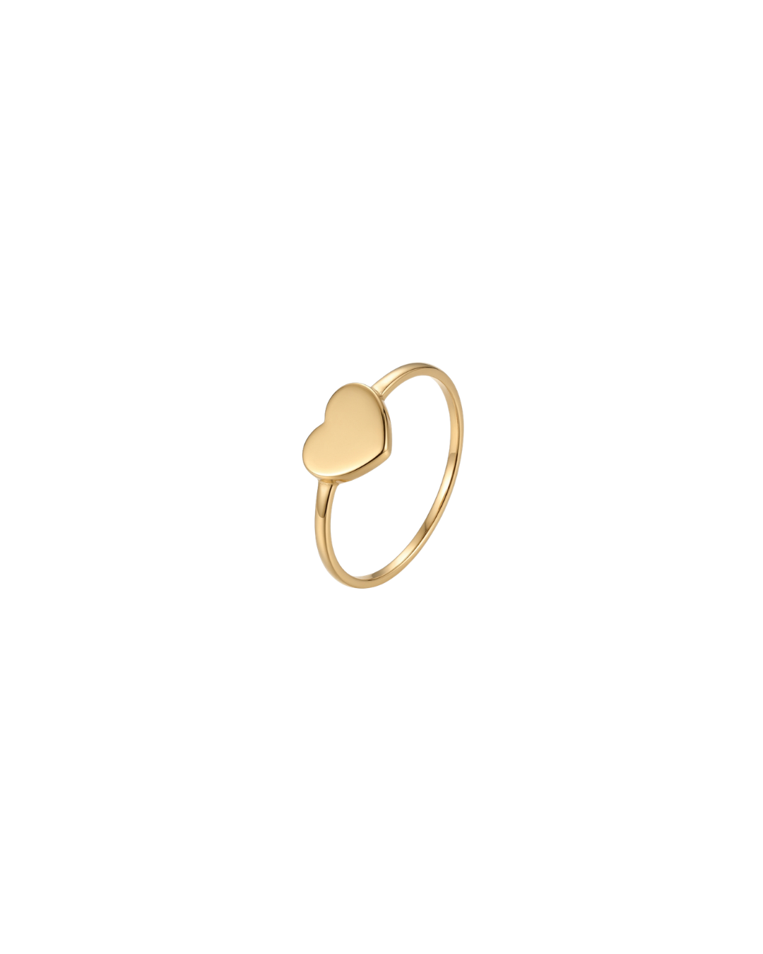 Anel Coração Liso em Ouro 18K
