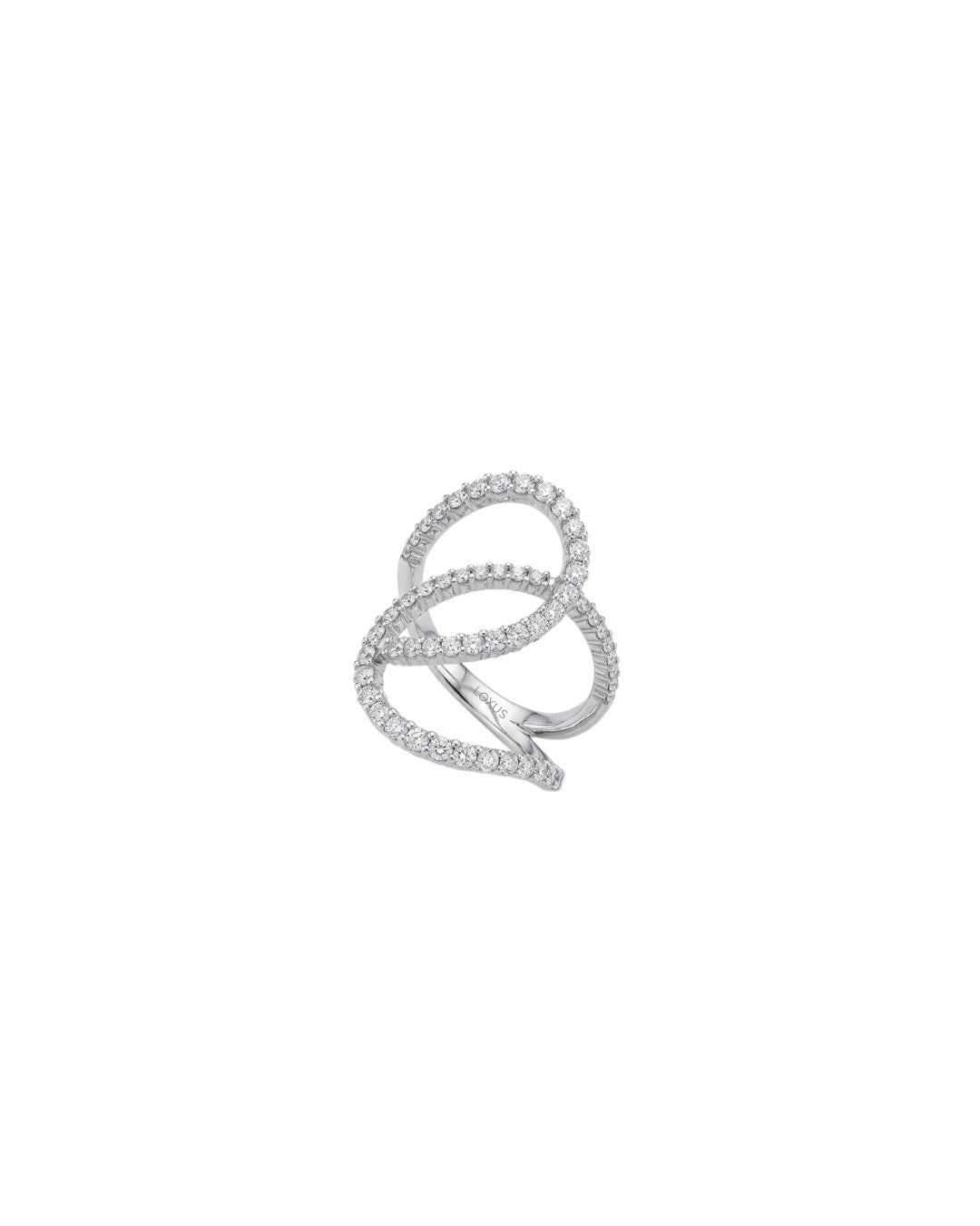 Anel WAVE Diamantes em Ouro Branco 18K