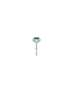 Anel Esmeralda Retangular em Ouro Branco 18K