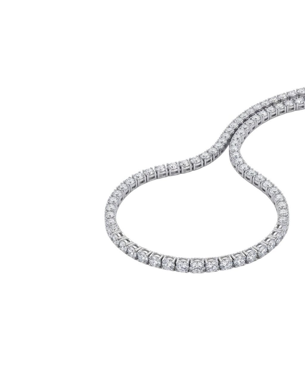 Colar Riviera Curta em Ouro Branco 18K