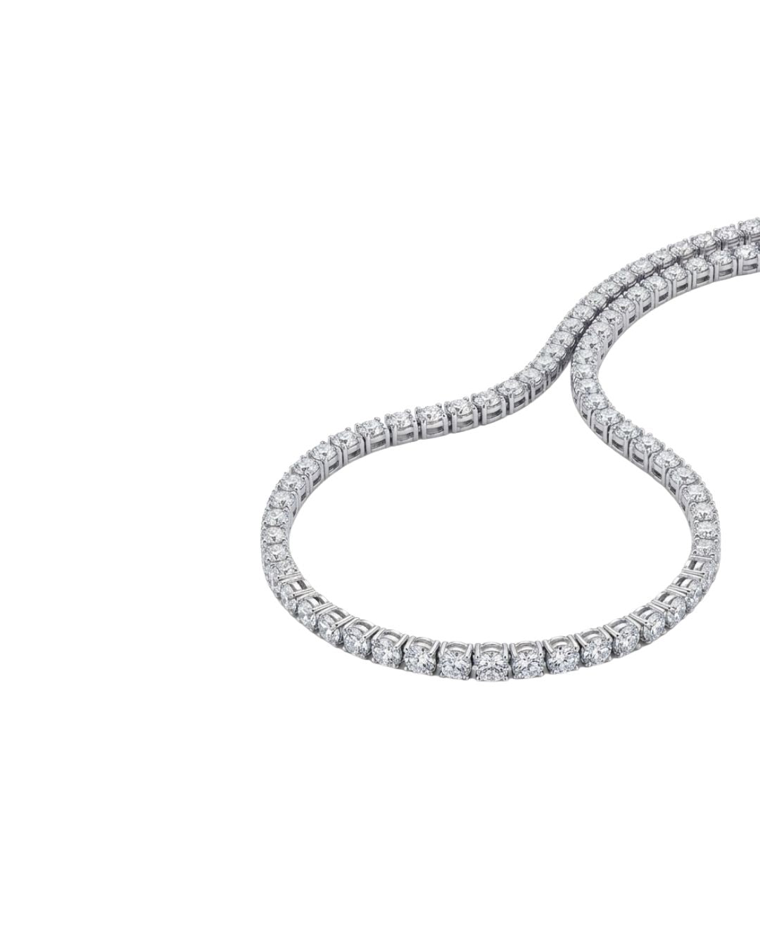 Colar Riviera Curta em Ouro Branco 18K