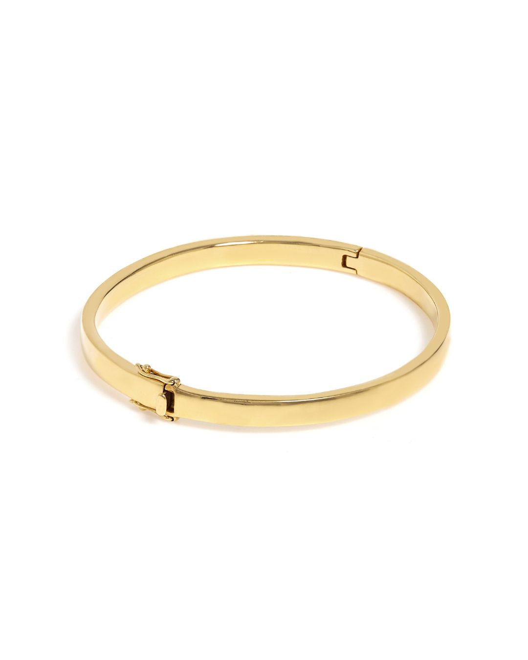 Bracelete Liso Fio Quadrado 4mm em Ouro Amarelo 18K