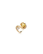 Anel MOMA Berilo Oval e Diamante em Ouro Amarelo 18K