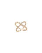 Anel X Ondulado Diamantes em Ouro 18K