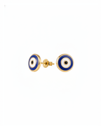 Brinco Olho Grego Esmaltado Infantil em Ouro Amarelo 18K