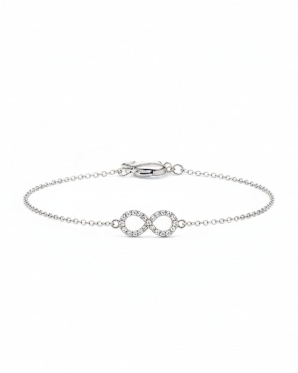 Pulseira Infinito Diamantes em Ouro Branco 18K