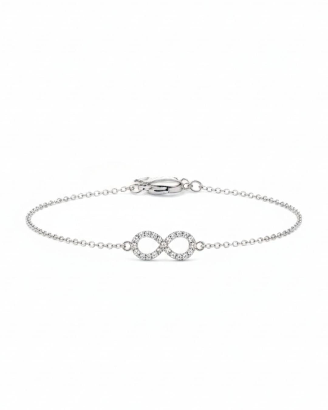 Pulseira Infinito Diamantes em Ouro Branco 18K