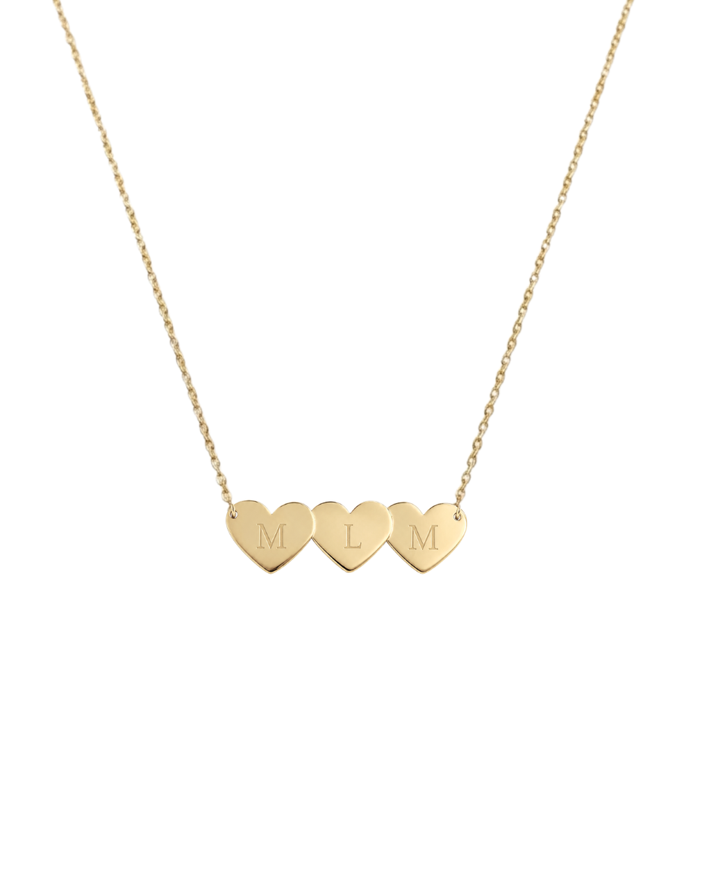 Colar Personalizável 3 Corações em Ouro 18K - Collab Lara Barreira