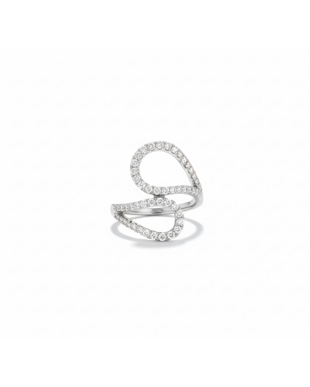 Anel SILVIA Onda Diamantes em Ouro Branco 18K