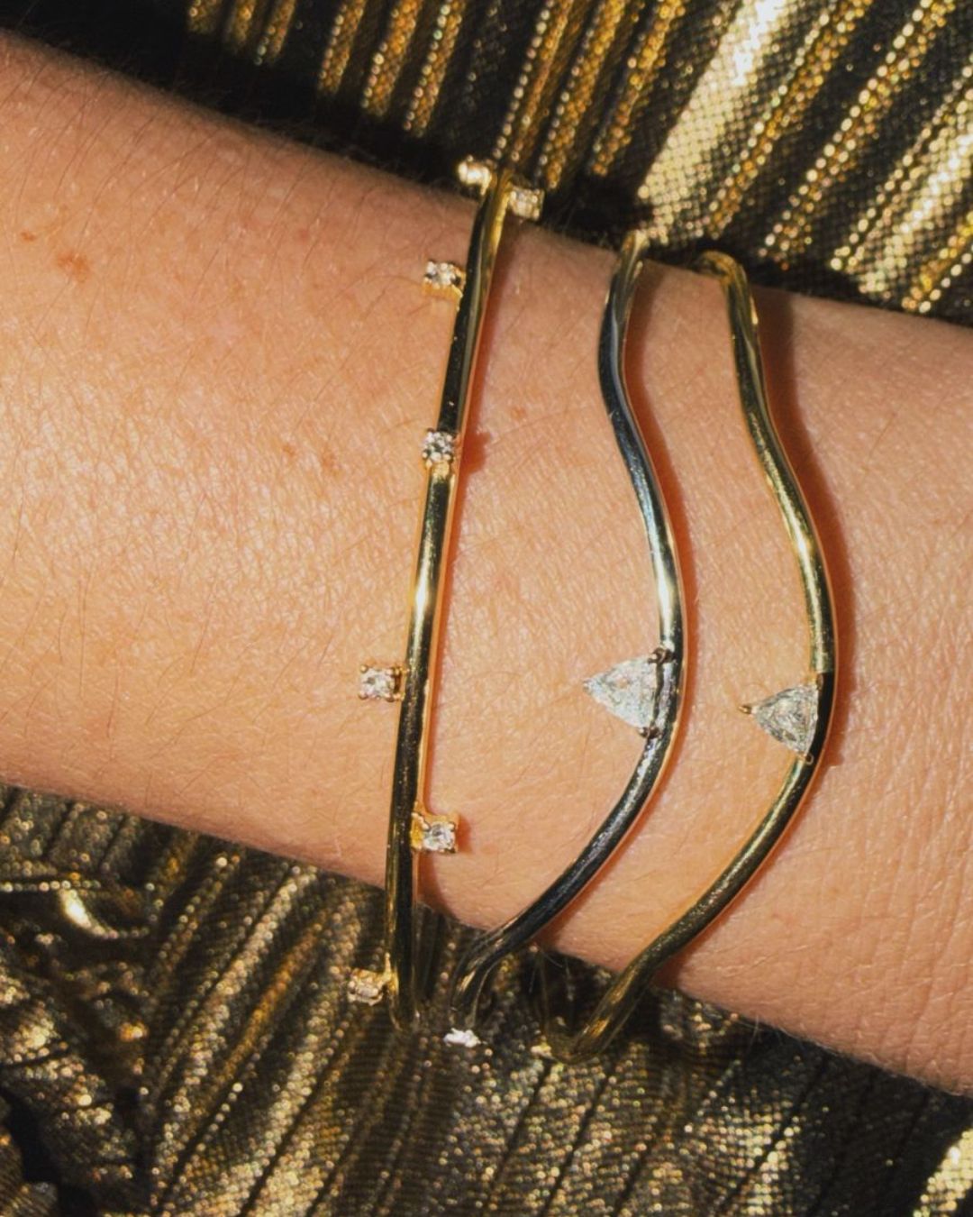 Bracelete MOMA e Diamante Trilhon em Ouro Amarelo 18K