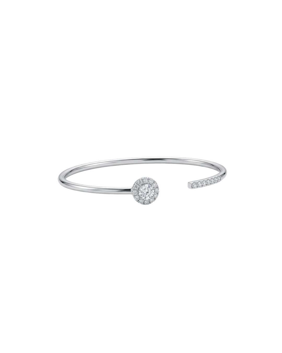 Bracelete Órbita e Diamantes em Ouro Branco 18K