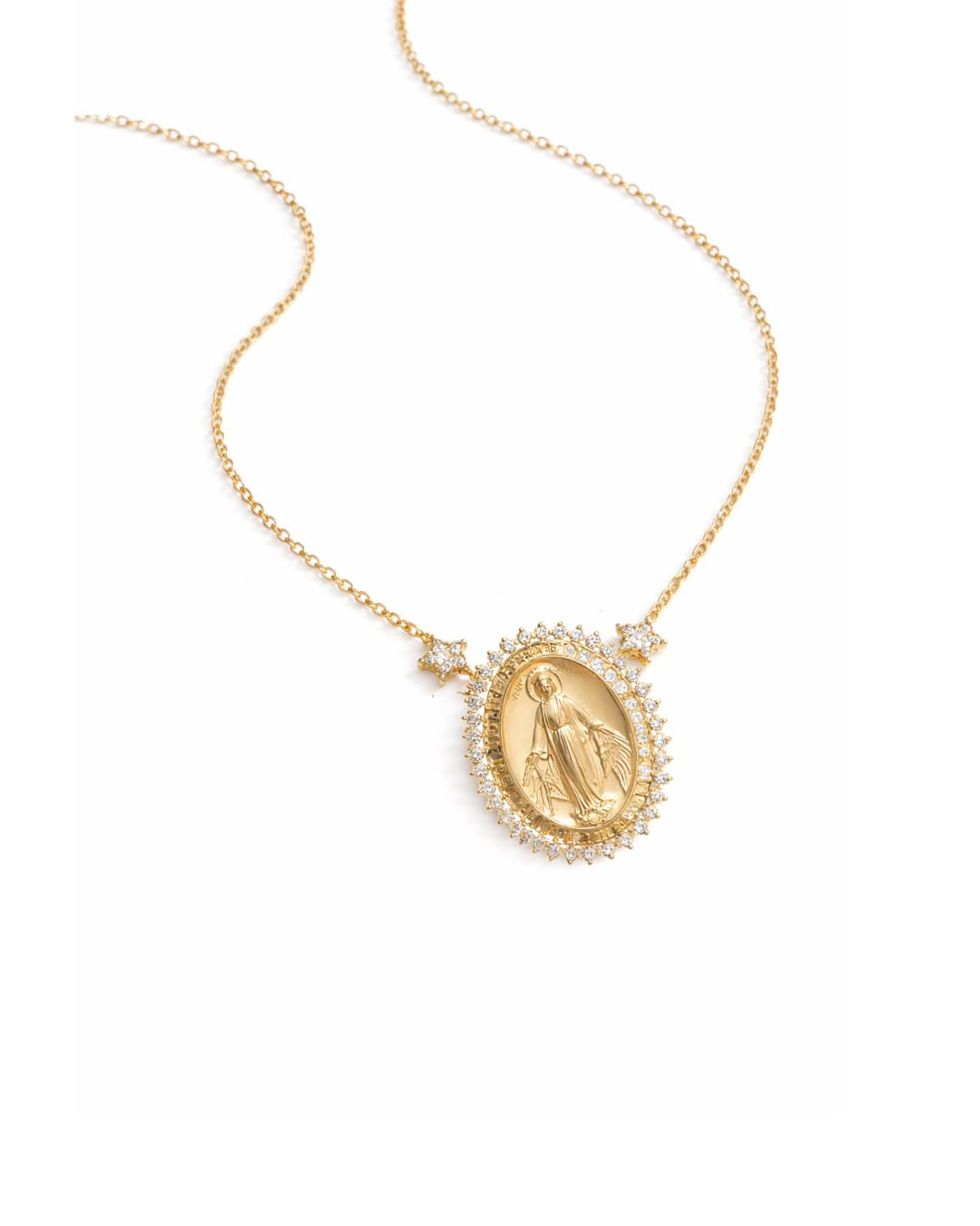 Colar Nossa Senhora GG Diamantes em Ouro 18K
