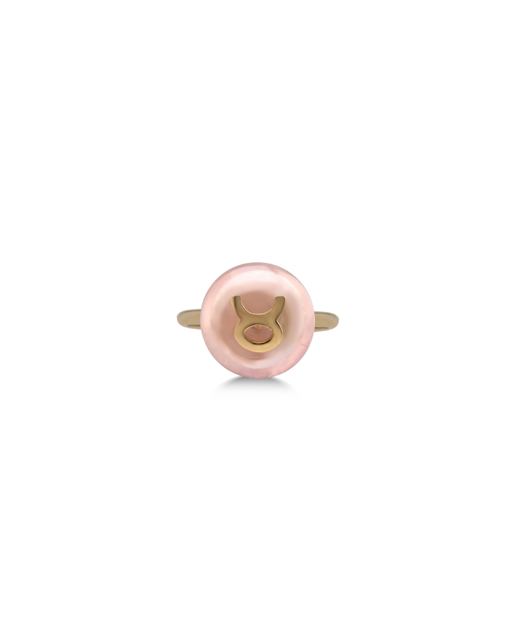 Anel TOURO Quartzo Rosa em Ouro Amarelo 18K - Collab Mônica Salgado